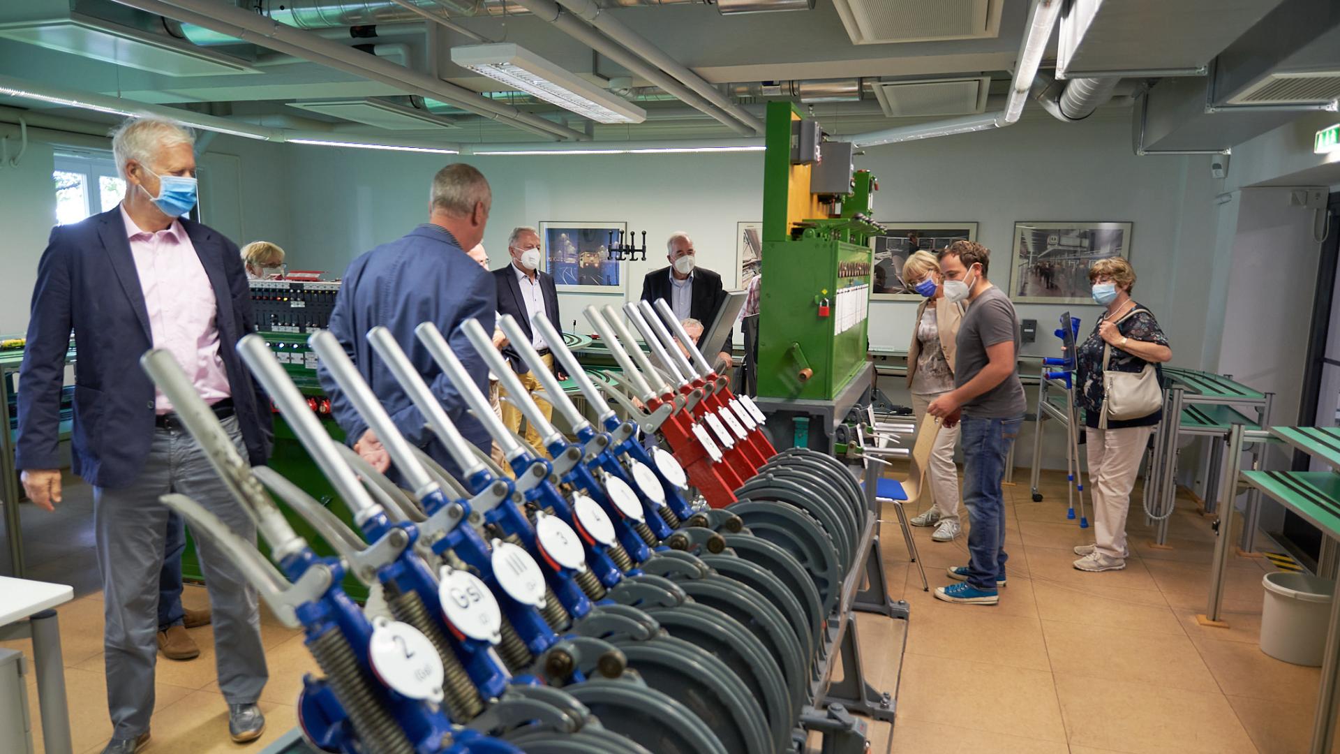 People visit a railway laboratory