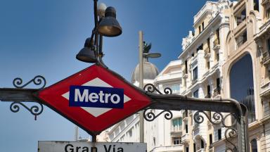 Sign Metro Station Gran Via in Madrid