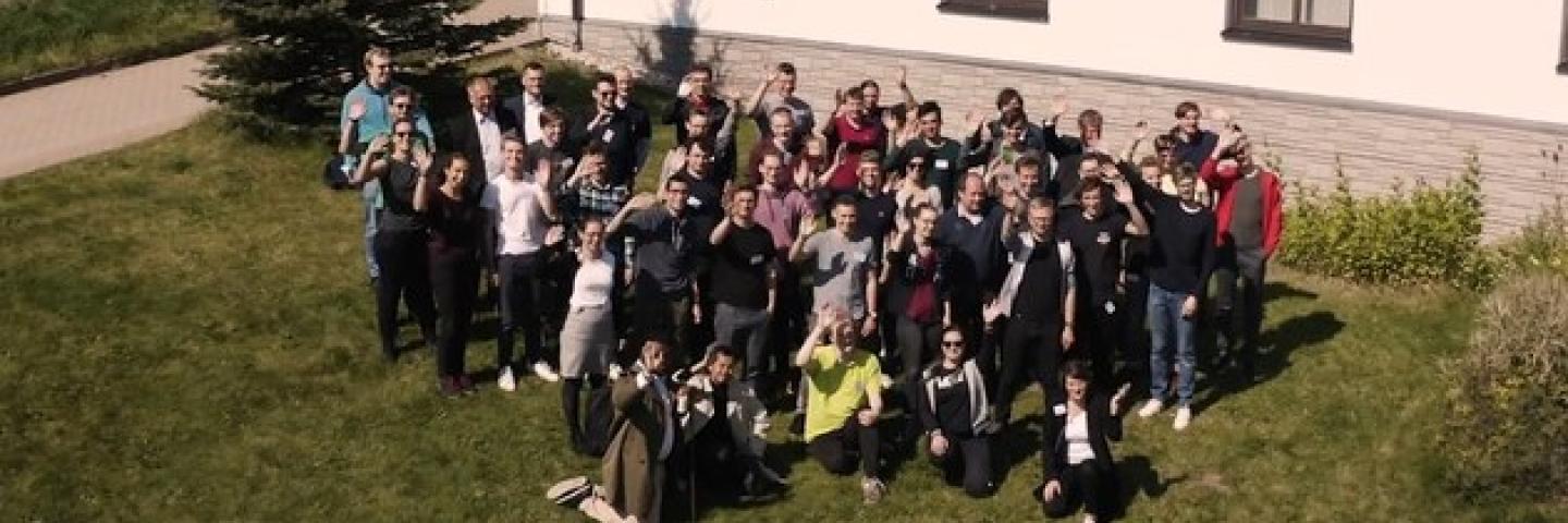 Group picture taken outside from above