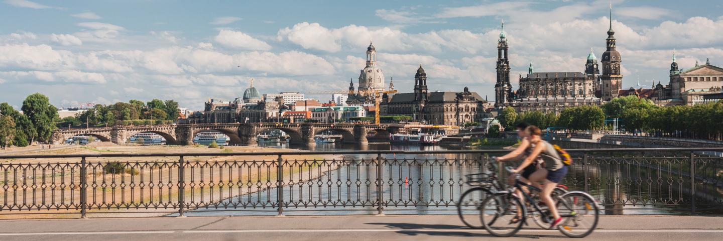Radfahrende in Dresden