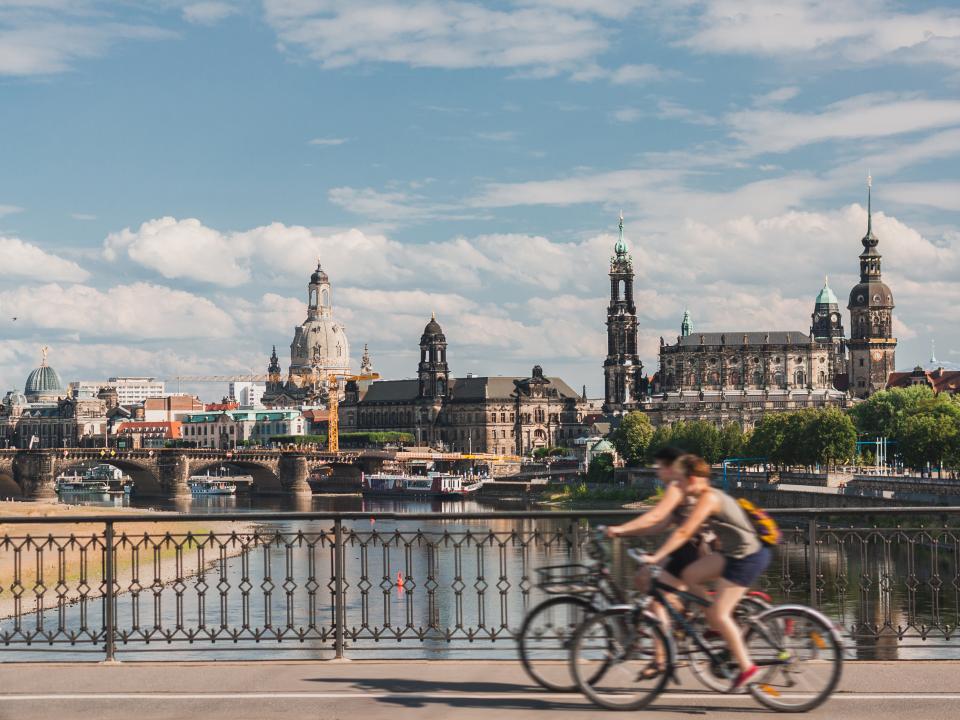 Radfahrende in Dresden